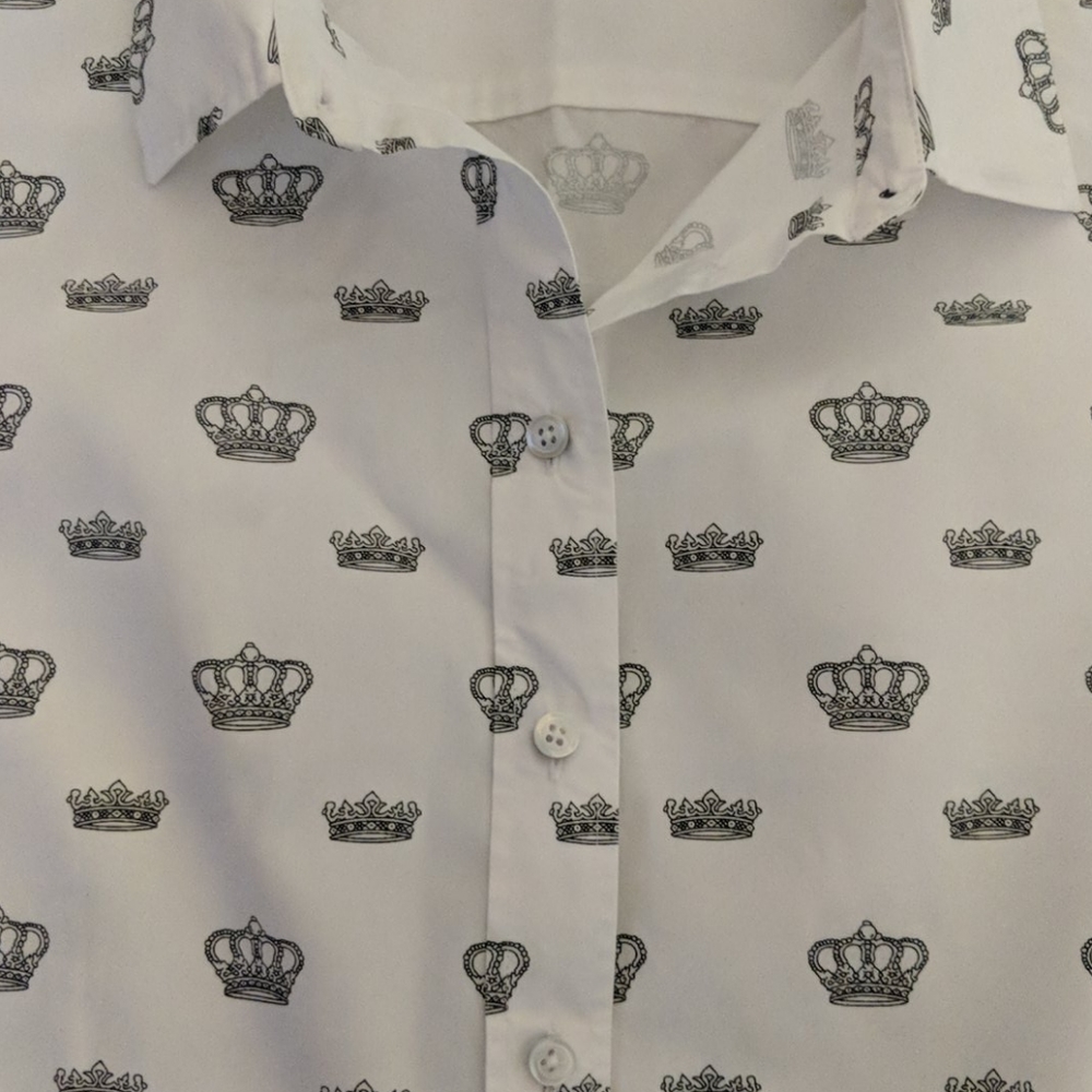 TALBOTS CLASSIC CROWN POPLIN BUTTON FRONT SHIRT - SIZE PL - Picture 9 of 16